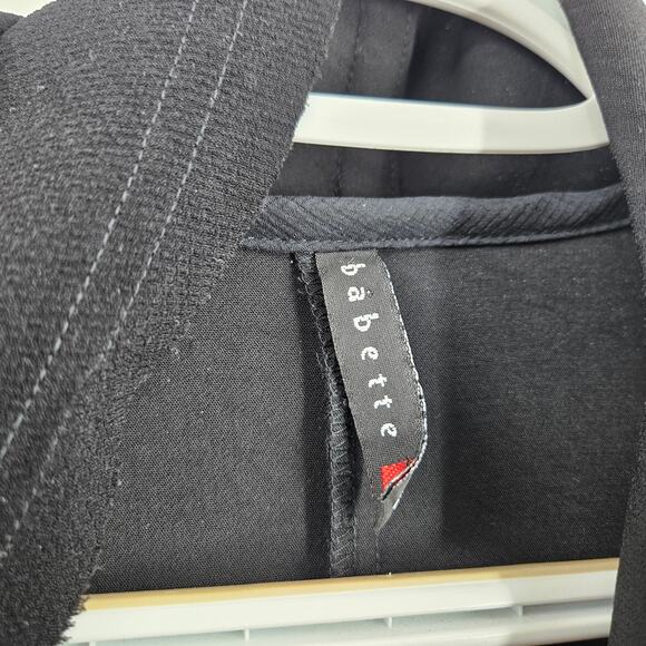 Babette Coat Jacket Black Long Duster Collared Button Front Long Sleeve Size XL - Picture 2 of 4